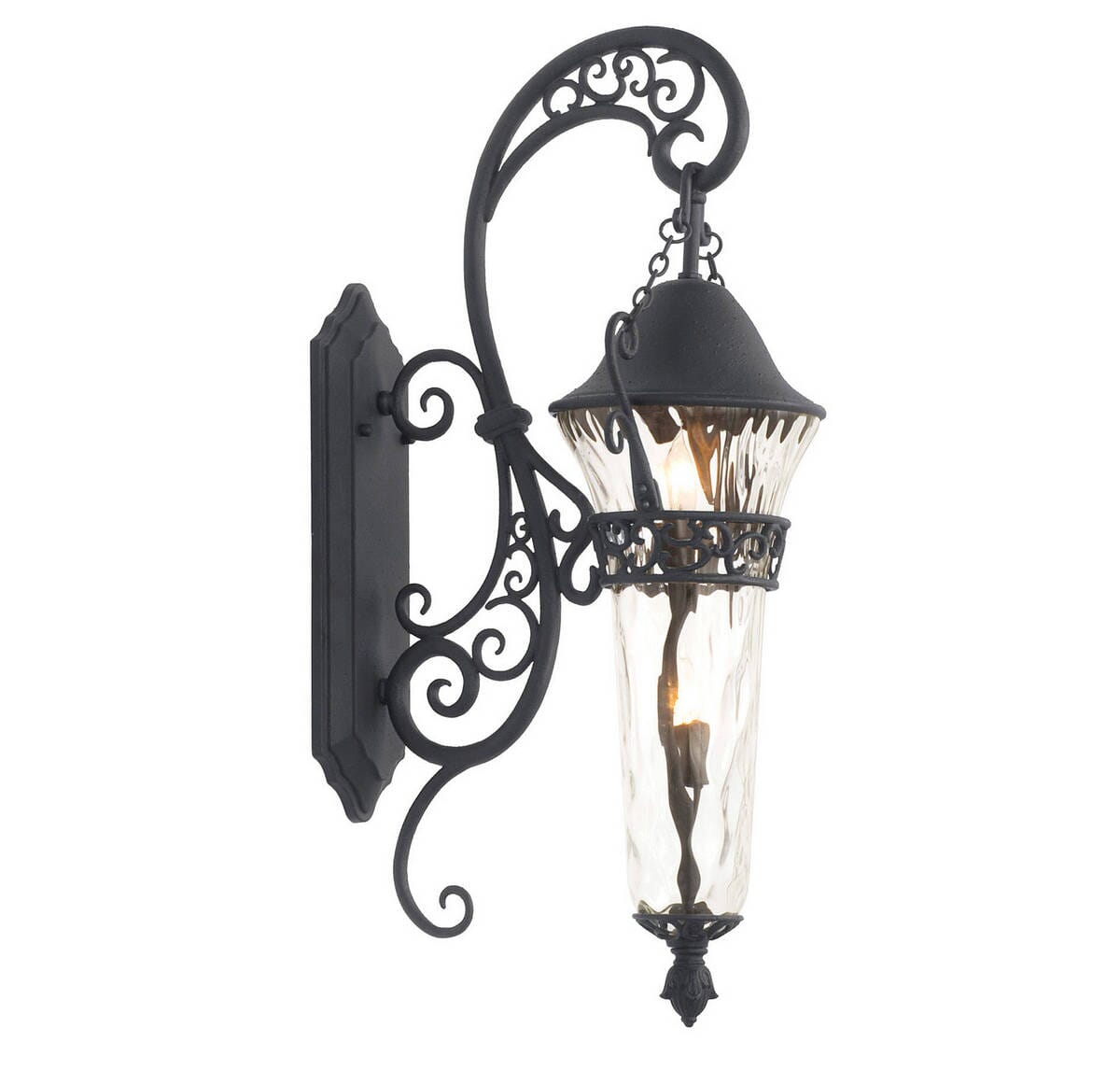 Anastasia Outdoor 2-Light Medium Wall Bracket in Matte Black