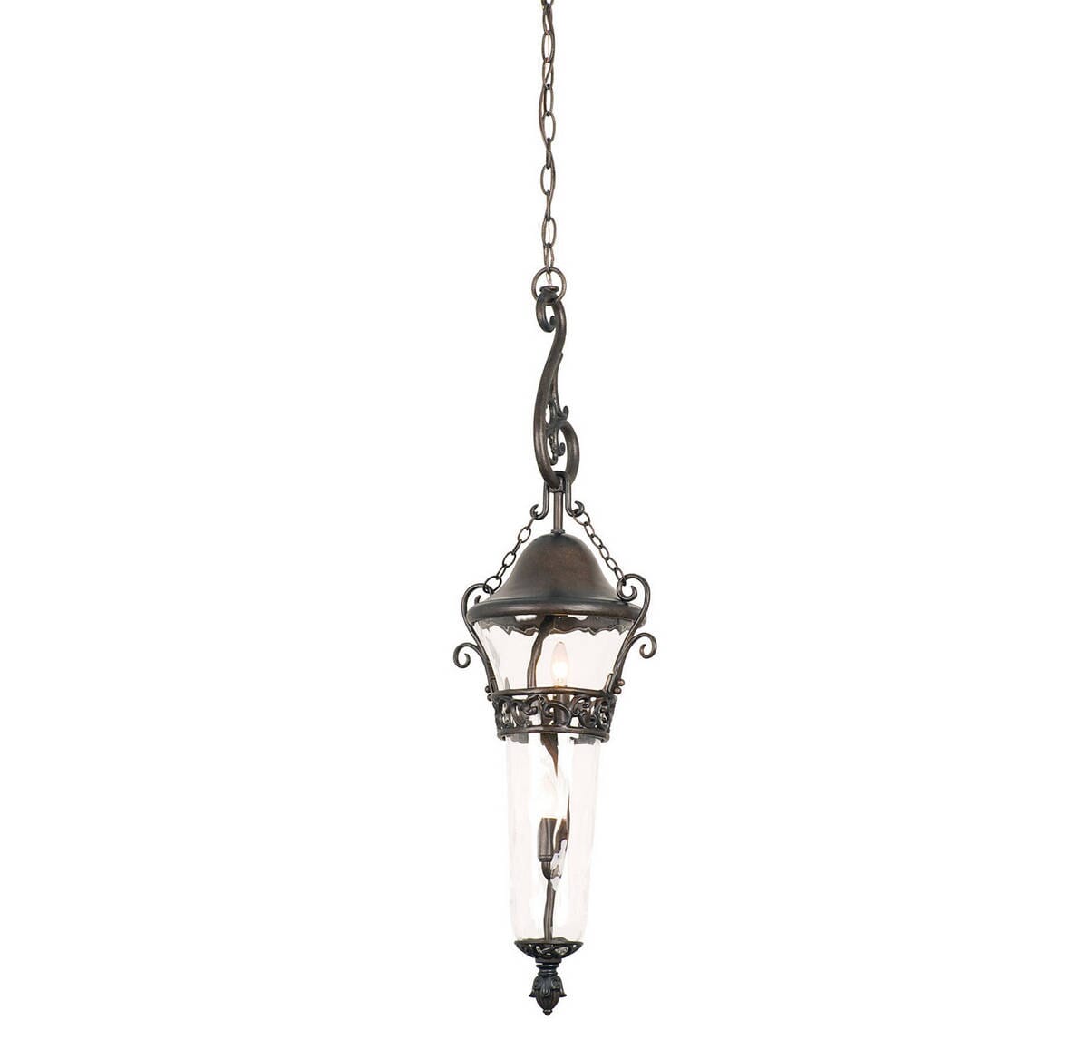 Anastasia Outdoor 2-Light Med. Hanging Lantern in Burnished Bronze