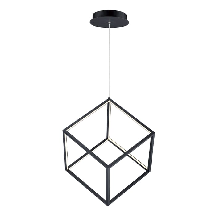 4 Square 1-Light LED Pendant in Black 4 Square 1-Light LED Pendant in Black