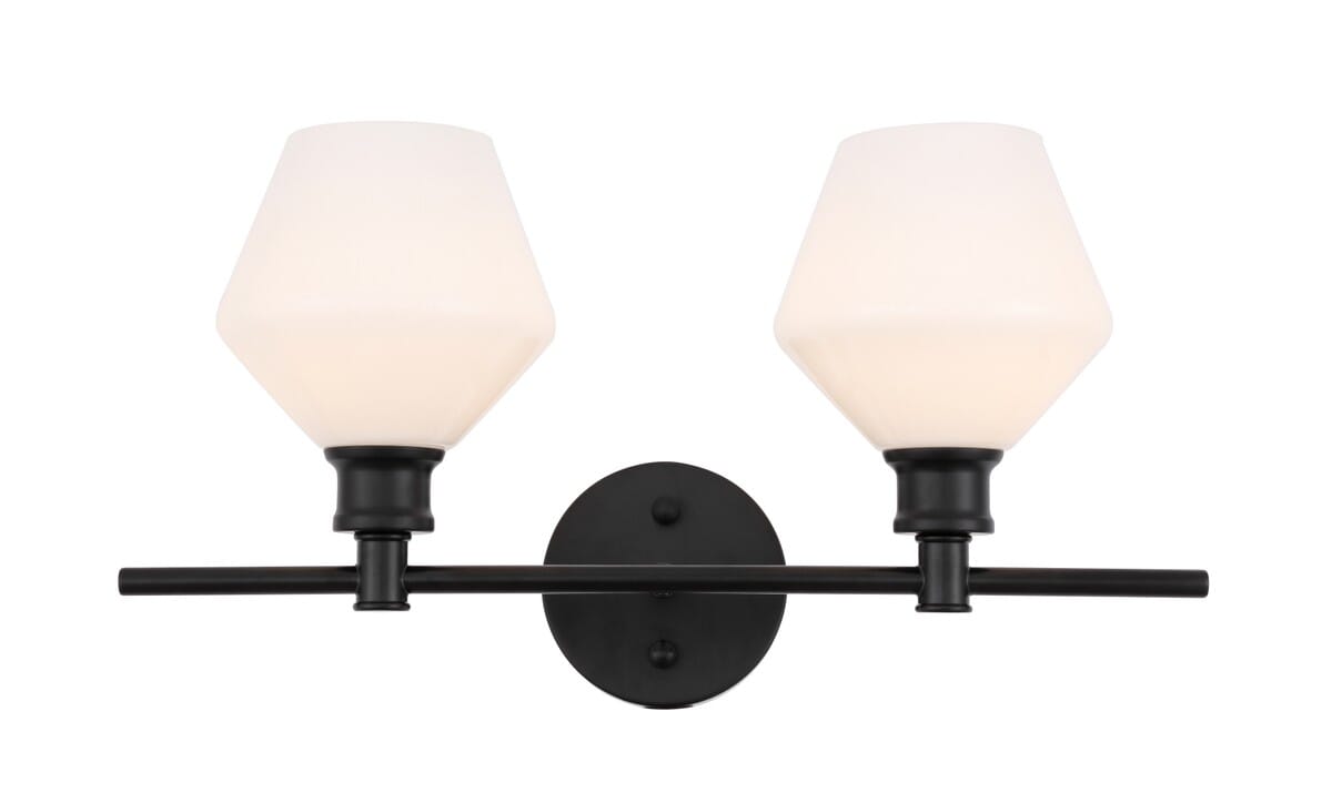 Gene 2-Light Wall Sconce in Black