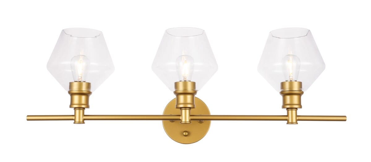 Gene 3-Light Wall Sconce in Brass