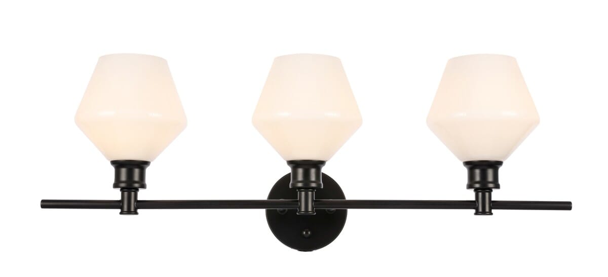 Gene 3-Light Wall Sconce in Black