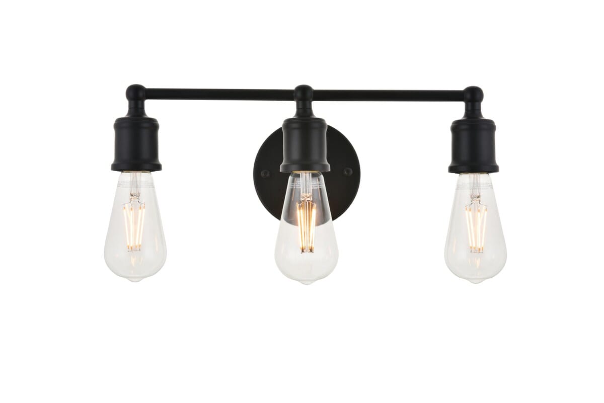 Serif 3-Light Wall Sconce in black