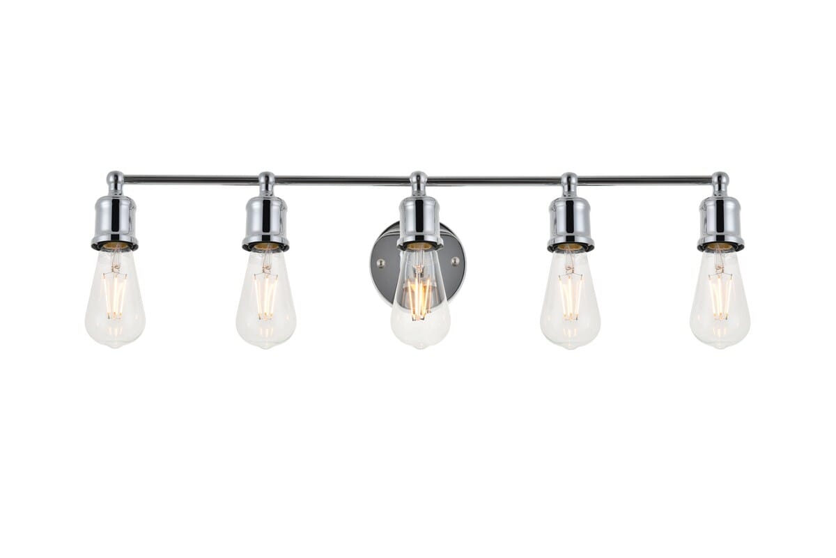 Serif 5-Light Wall Sconce in Chrome