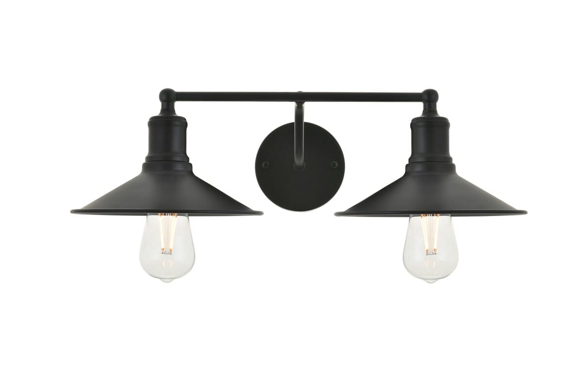 Etude 2-Light Wall Sconce in black