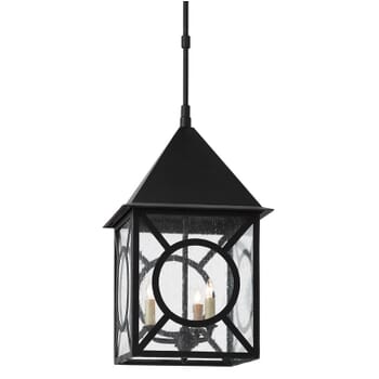 Currey & Company 3-Light 26" Ripley Large Outdoor Lantern in Midnight
