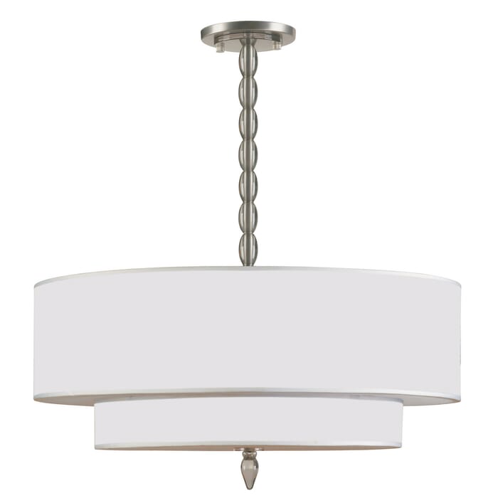 Crystorama Luxo 5-Light 22" Transitional Chandelier in Satin Nickel Crystorama Luxo 5-Light 22" Transitional Chandelier in Satin Nickel