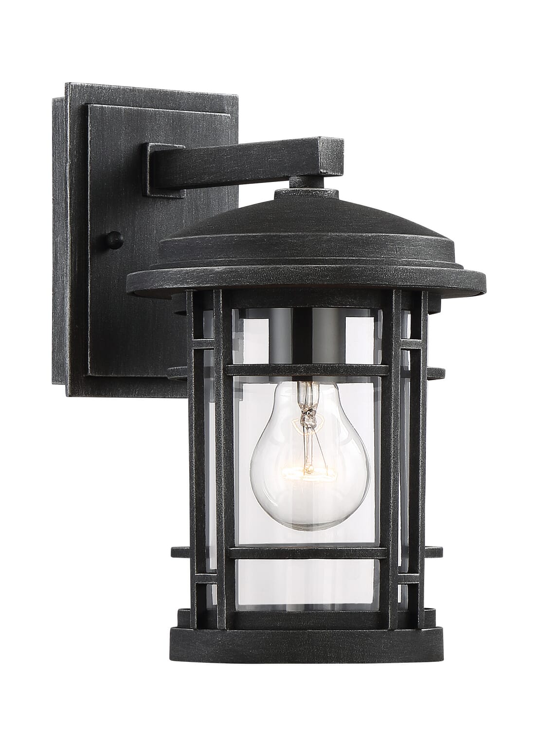 Barrister 1-Light Wall Lantern in Weathered Pewter