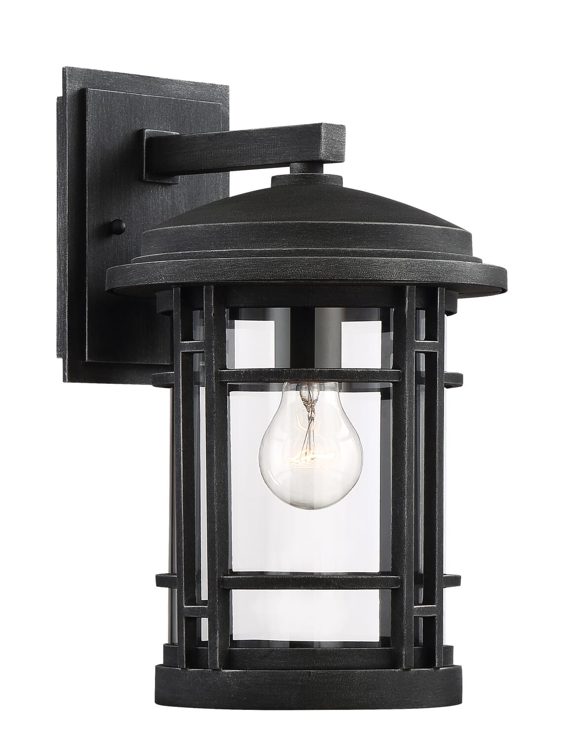 Barrister 1-Light Wall Lantern in Weathered Pewter