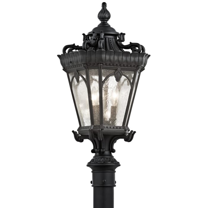 Kichler Lighting Tournai 3-Light 27" Outdoor Post Lantern in Textured Black Kichler Lighting Tournai 3-Light 27" Outdoor Post Lantern in Textured Black