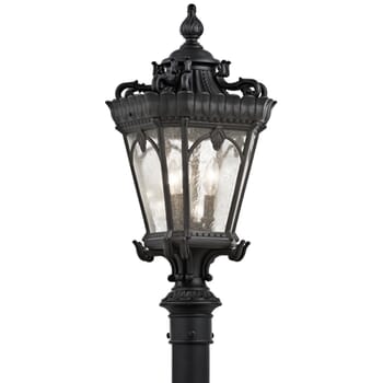 Kichler Lighting Tournai 3-Light 27" Outdoor Post Lantern in Textured Black