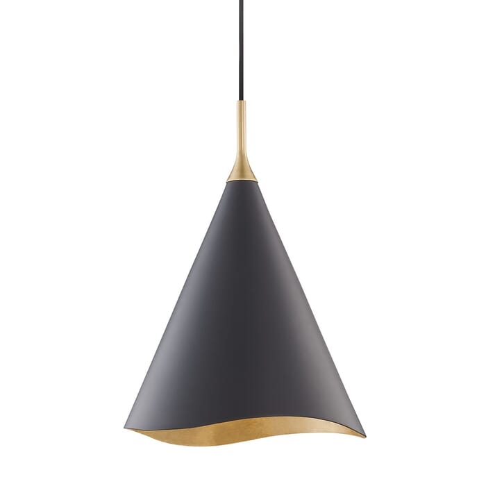 Hudson Valley Martini Pendant Light in Gold Leaf and Black Hudson Valley Martini Pendant Light in Gold Leaf and Black