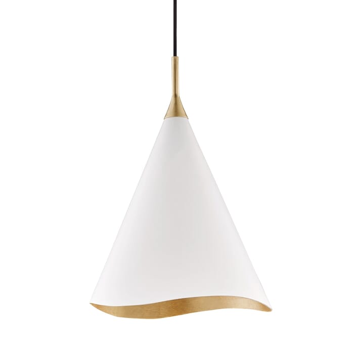 Hudson Valley Martini Pendant Light in Gold Leaf and White Hudson Valley Martini Pendant Light in Gold Leaf and White