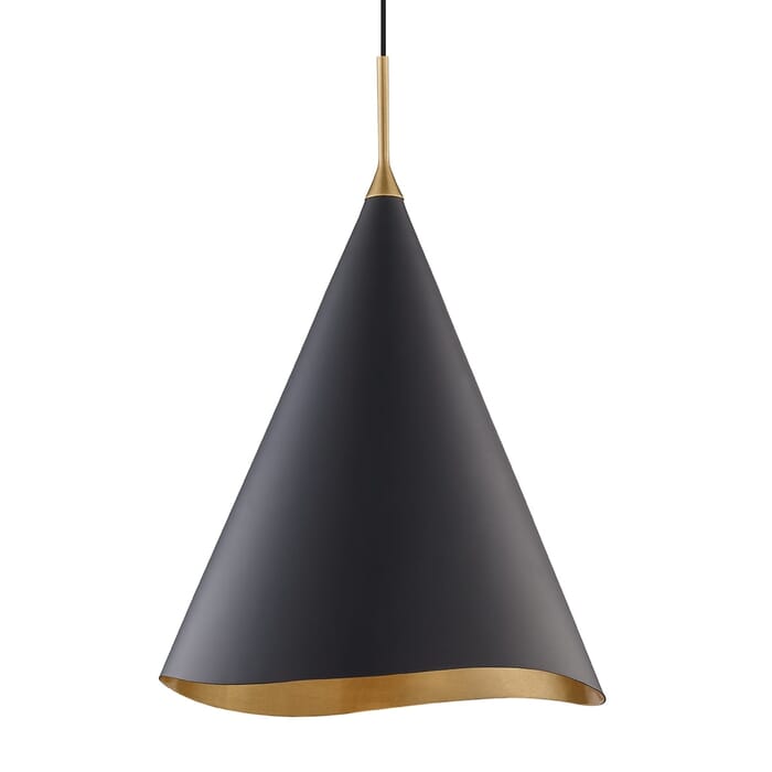 Hudson Valley Martini Pendant Light in Gold Leaf and Black Hudson Valley Martini Pendant Light in Gold Leaf and Black