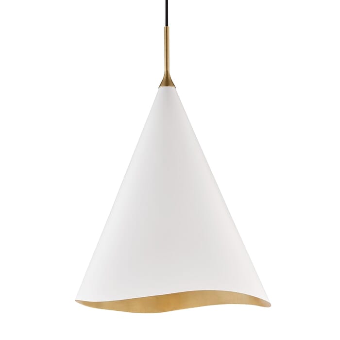 Hudson Valley Martini Pendant Light in Gold Leaf and White Hudson Valley Martini Pendant Light in Gold Leaf and White