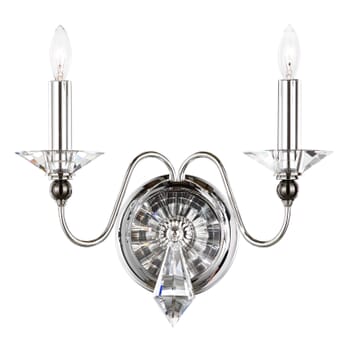 Schonbek Jasmine 2-Light Wall Sconce in Silver with Clear Optic Crystals