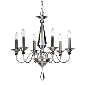 Schonbek Jasmine 6-Light Chandelier in Silver with Clear Optic Crystals