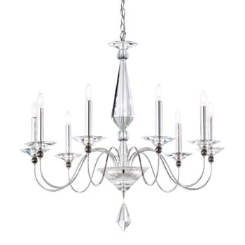 Schonbek Jasmine 9-Light Chandelier in Silver with Clear Optic Crystals