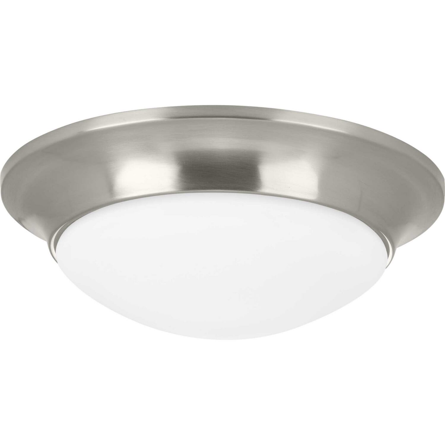 Brushed Nickel One Light Flush Mount from the Etched Opal Dome Collection