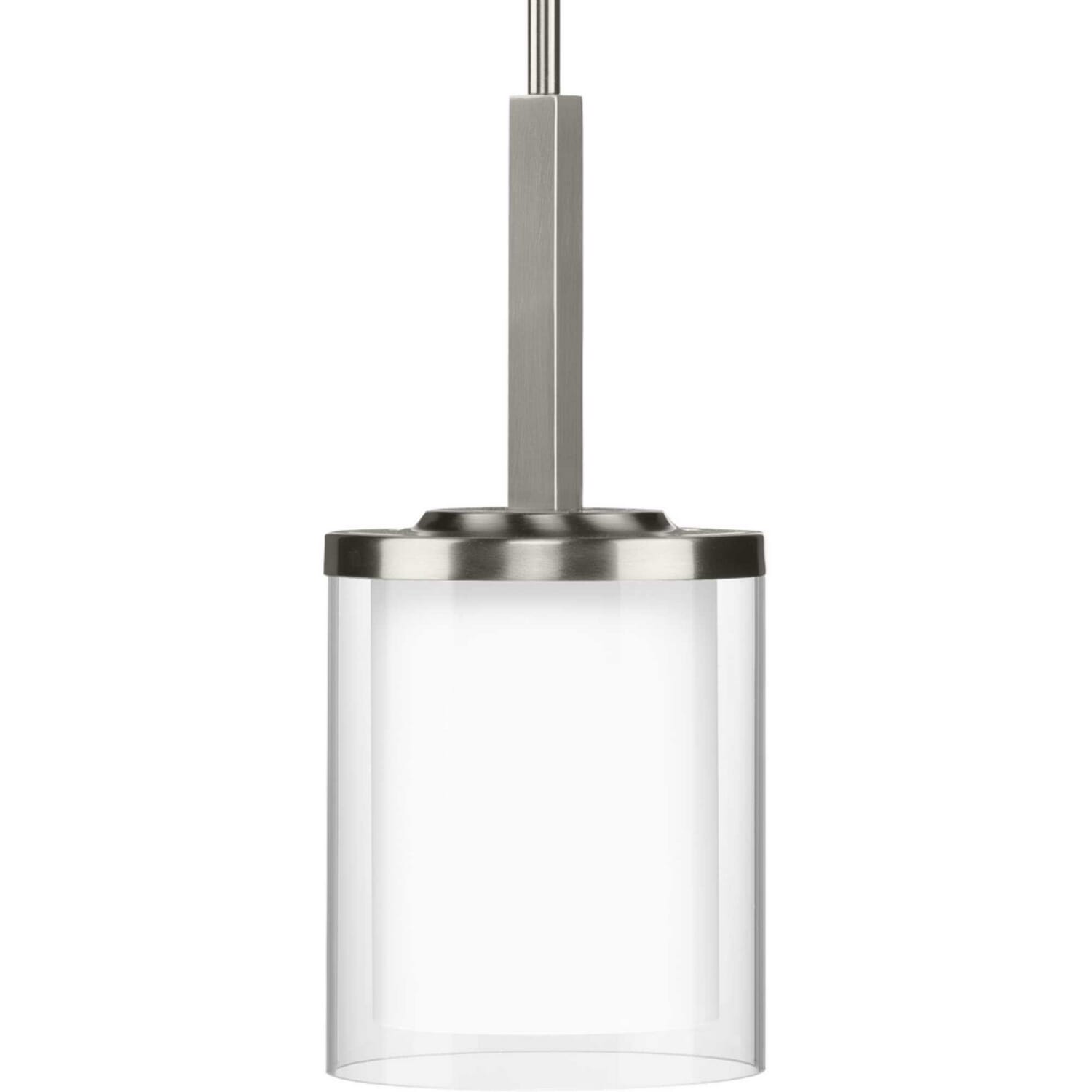 Brushed Nickel One Light Mini Pendant from the Mast Collection