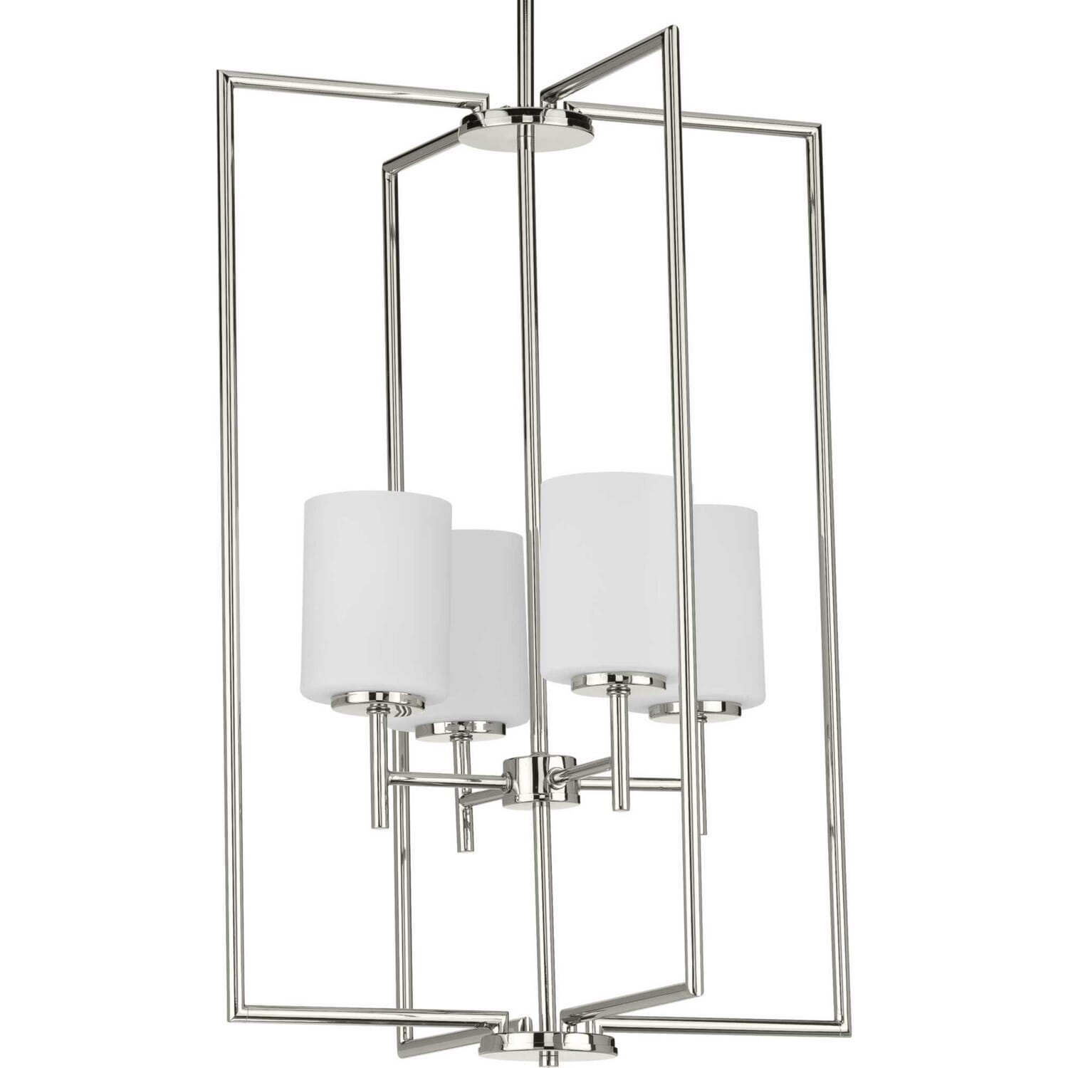 Polished Nickel Four Light Foyer Pendant from the Replay Collection