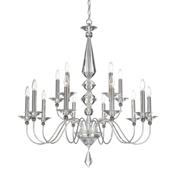 Schonbek Jasmine 15-Light Chandelier in Silver with Clear Optic Crystals