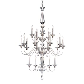 Schonbek Jasmine 20-Light Chandelier in Silver with Clear Optic Crystals