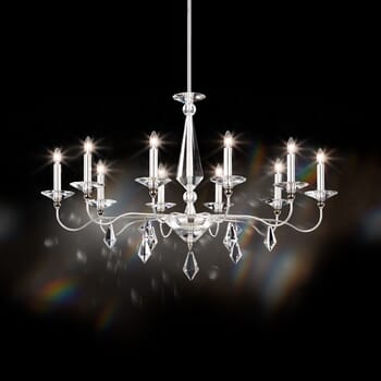 Schonbek Jasmine 10-Light Chandelier in Silver with Clear Optic Crystals