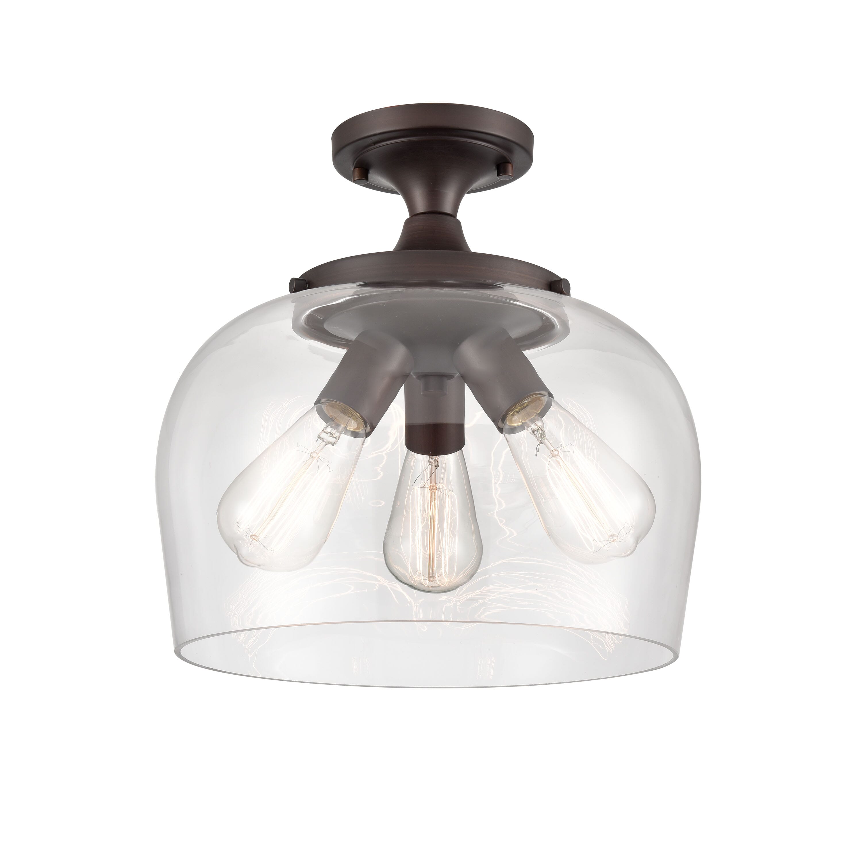Millennium Lighting Ashford 3-Light Semi-Flush In Rubbed Bronze