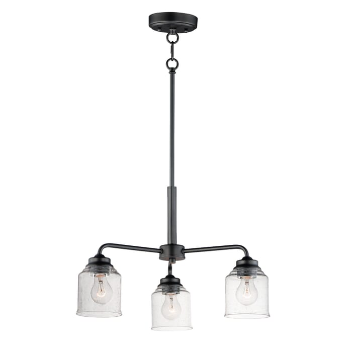 Acadia 3-Light Semi-Flush Mount with Chandelier in Black Acadia 3-Light Semi-Flush Mount with Chandelier in Black