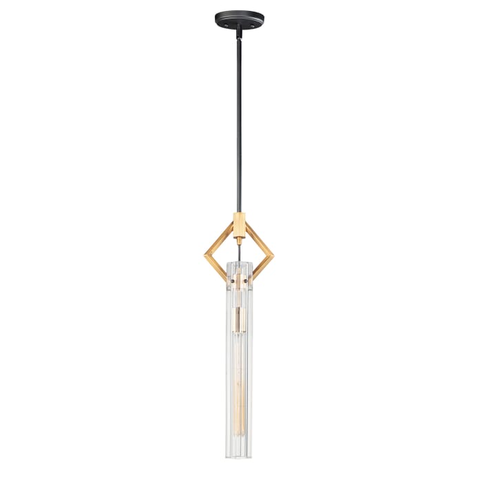 Flambeau 1-Light Pendant in Black with Antique Brass Flambeau 1-Light Pendant in Black with Antique Brass