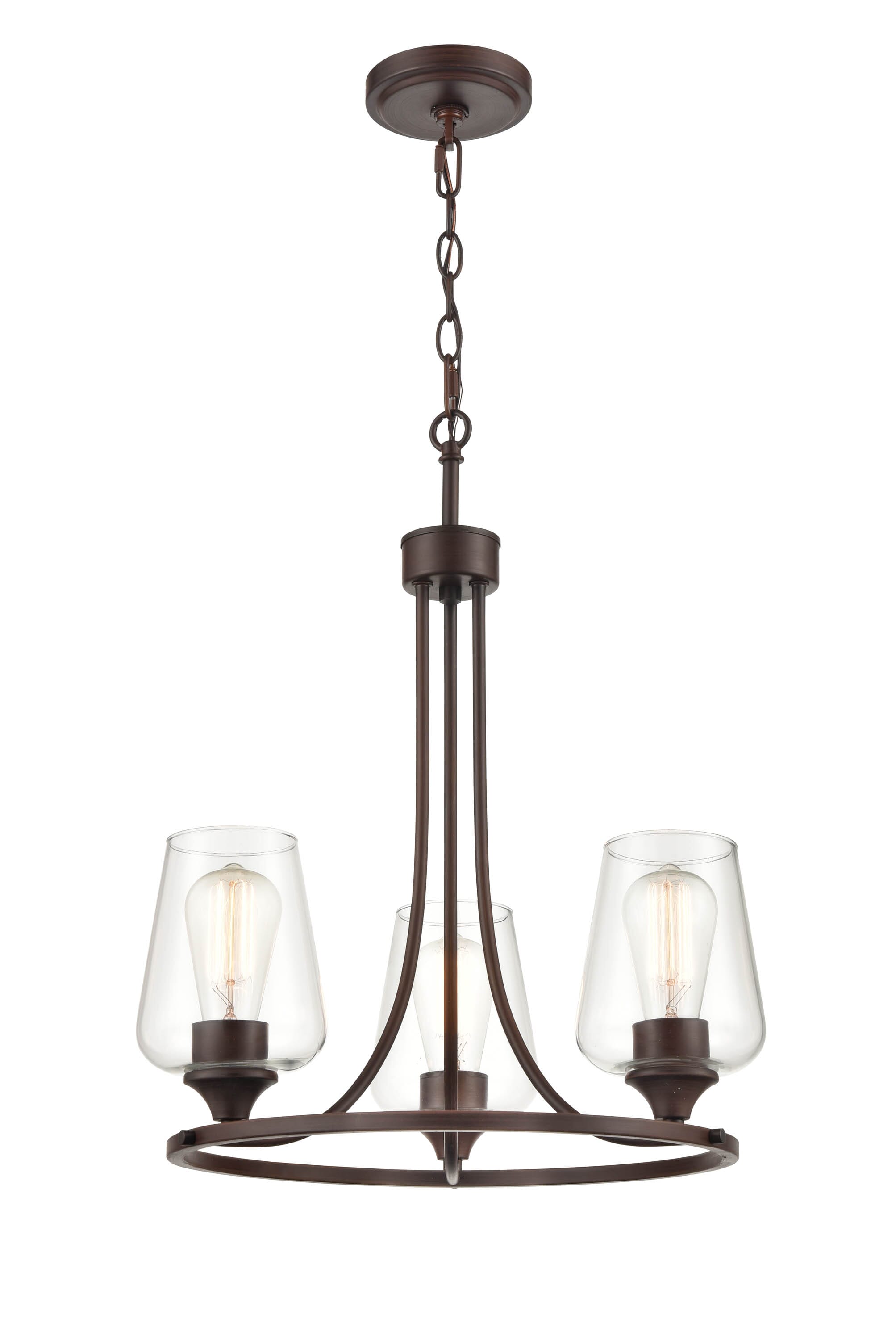 Millennium Ashford 3-Light Transitional Chandelier in Rubbed Bronze - 9723-RBZ