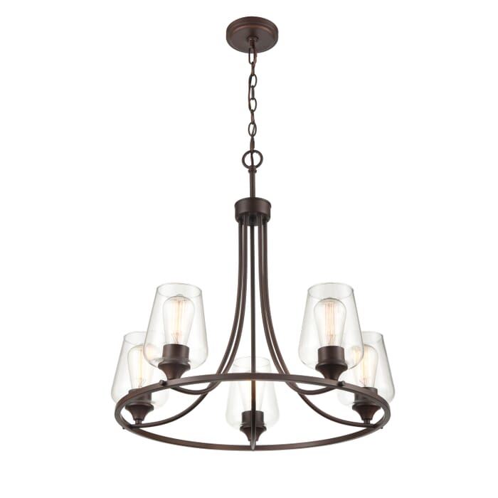 Millennium Ashford 5-Light Transitional Chandelier in Rubbed Bronze Millennium Ashford 5-Light Transitional Chandelier in Rubbed Bronze