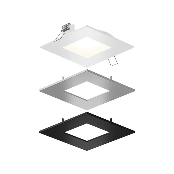 1-Light LED Recessed Panel Light with Multi Trim in Multi 1-Light LED Recessed Panel Light with Multi Trim in Multi