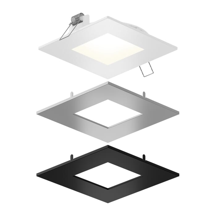 1-Light LED Recessed Panel Light with Multi Trim in Multi 1-Light LED Recessed Panel Light with Multi Trim in Multi