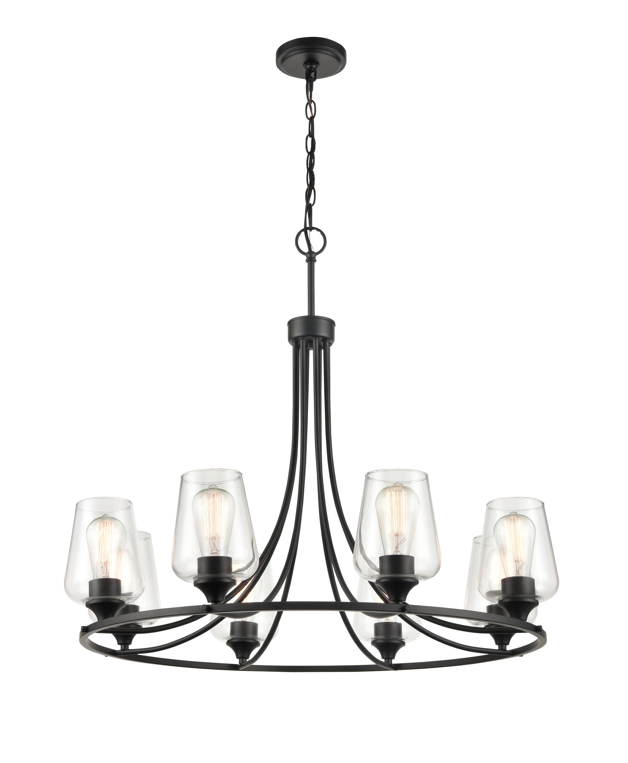 Millennium Ashford 8-Light Transitional Chandelier in Matte Black - 9728-MB