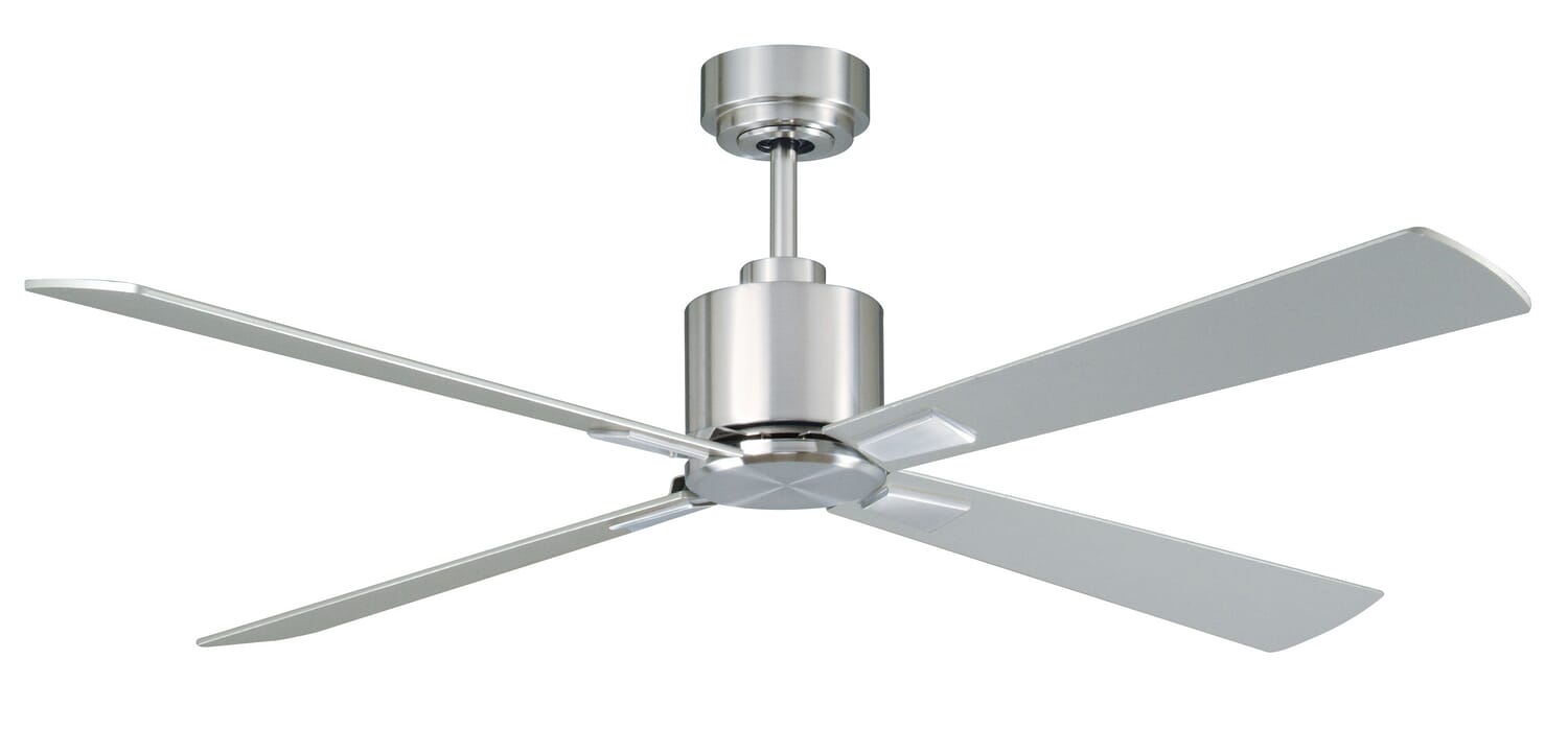 Climate 52in Hanging Ceiling Fan in Brushed Chrome and Silver