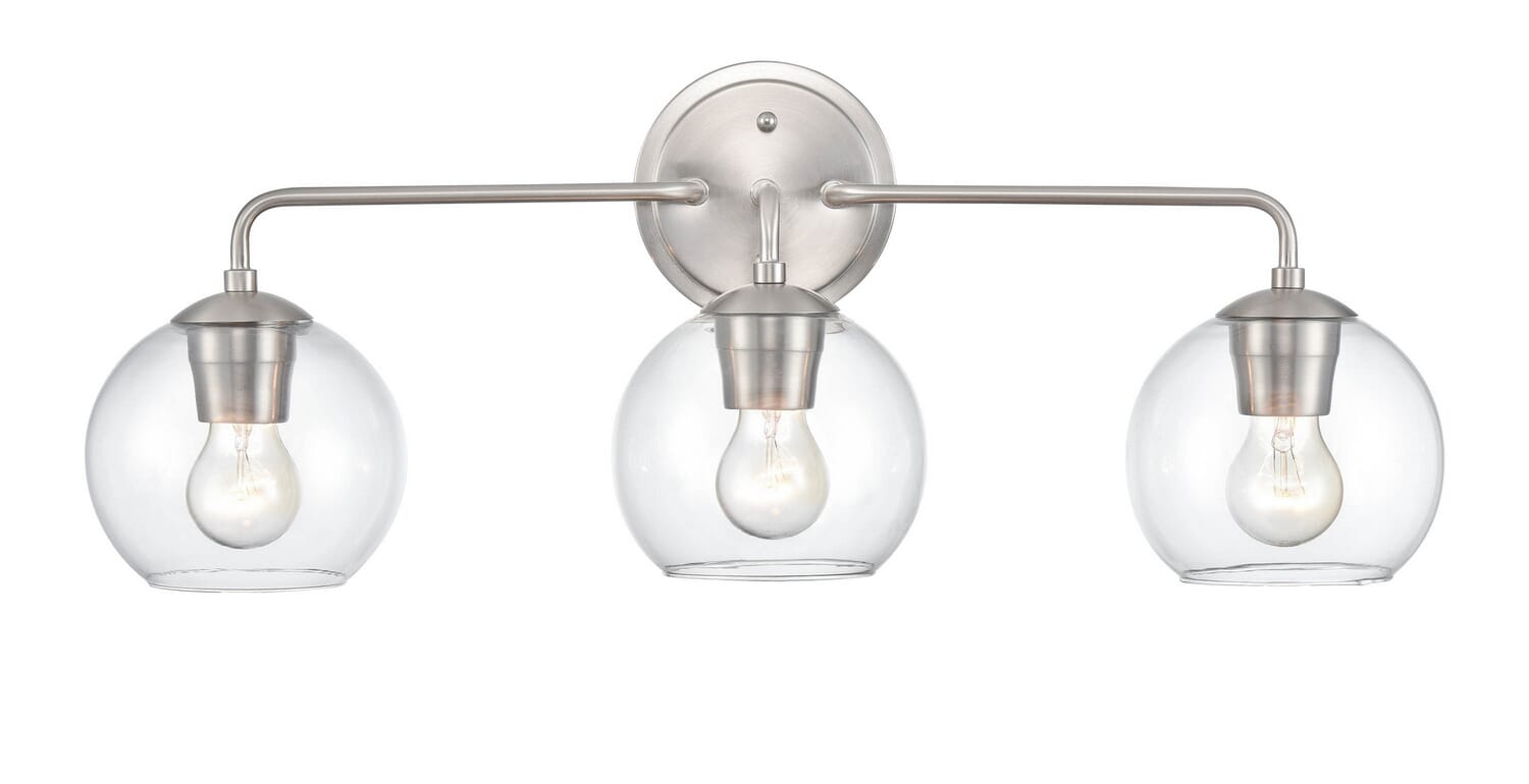 Brushed Nickel Three Light Vanity from the  Collection