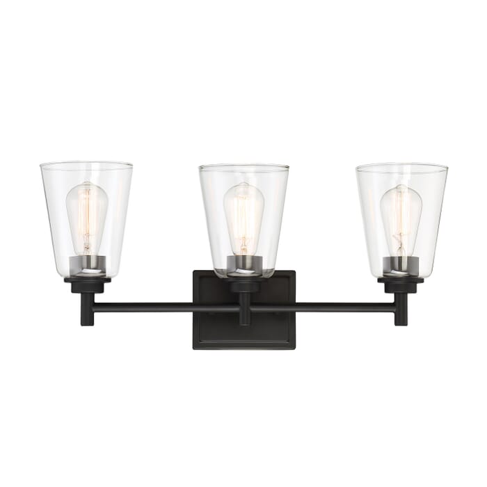 Westin 3-Light Bathroom Vanity Light Bar in Matte Black Westin 3-Light Bathroom Vanity Light Bar in Matte Black