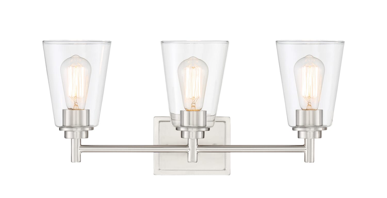 Westin 3-Light Bathroom Vanity Light Bar in Satin Platinum