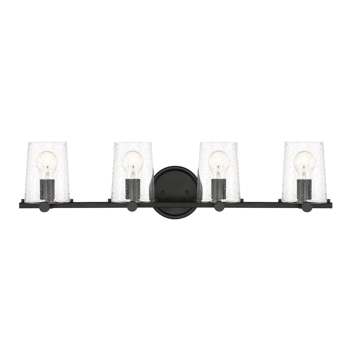 Matteson 4-Light Bathroom Vanity Light Bar in Matte Black Matteson 4-Light Bathroom Vanity Light Bar in Matte Black