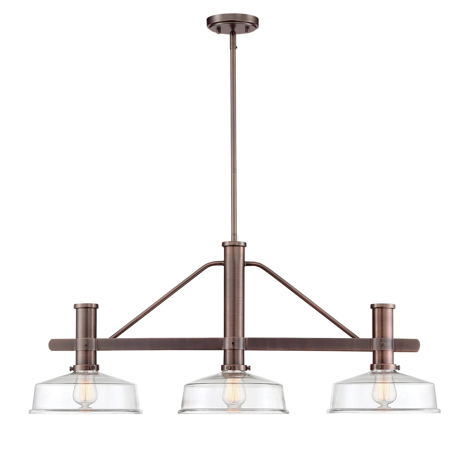 Carson 3-Light Island Pendant in Satin Copper Bronze