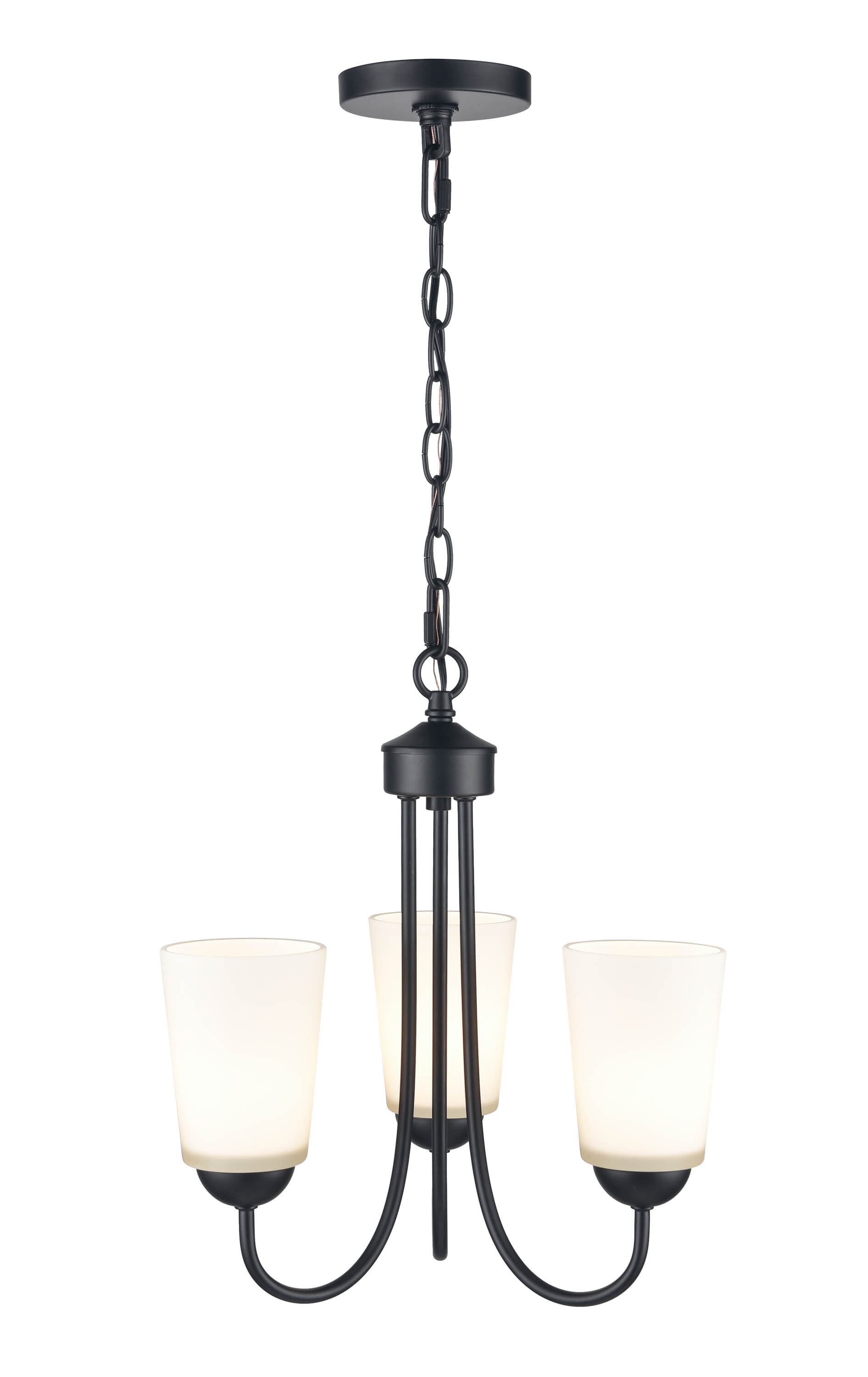 Millennium 3-Light Chandelier in Matte Black
