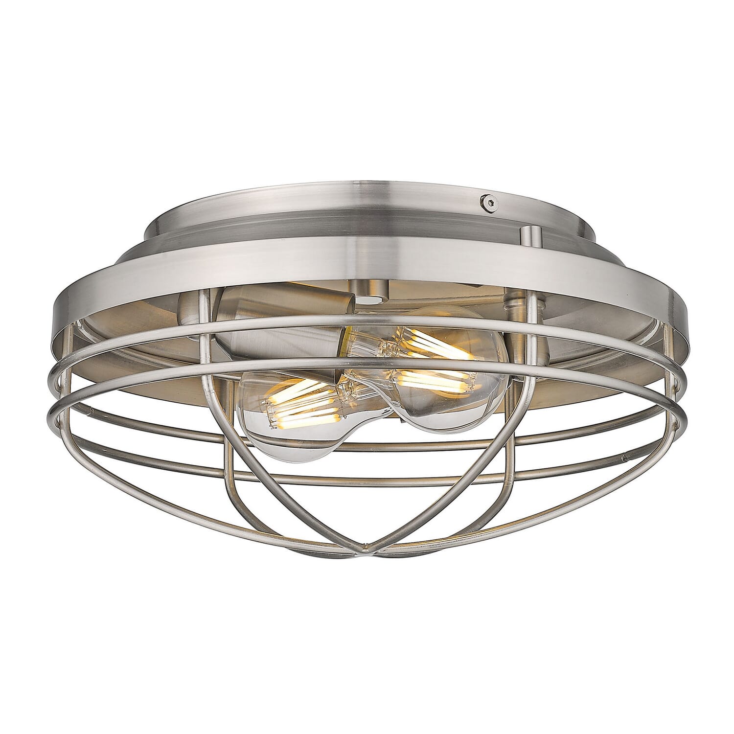 Seaport 2-Light Flush Mount in Pewter
