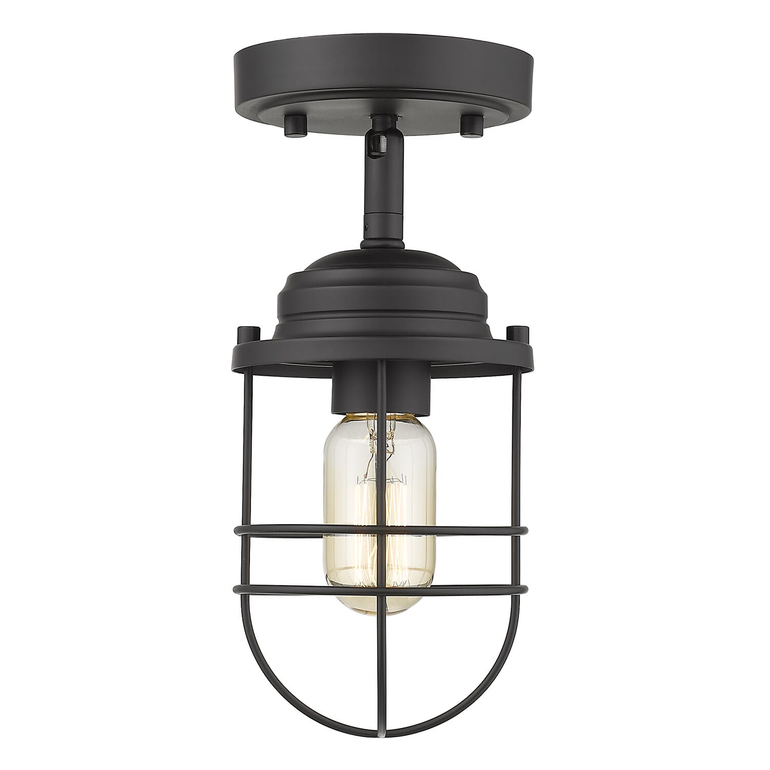 Golden Seaport 5" Ceiling Light in Black