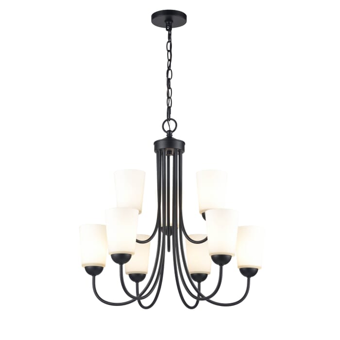 Millennium 9-Light Chandelier in Matte Black Millennium 9-Light Chandelier in Matte Black