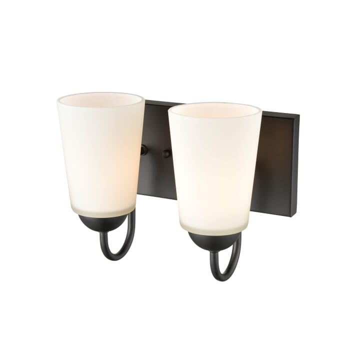 Millennium 2-Light Bathroom Vanity Light in Matte Black Millennium 2-Light Bathroom Vanity Light in Matte Black