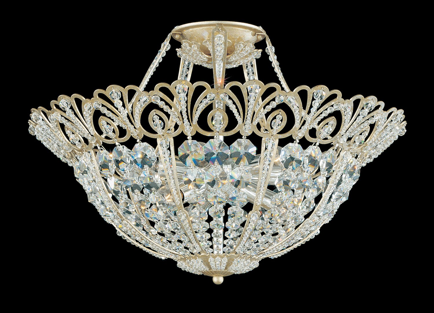 Rivendell 6-Light Semi-Flush Ceiling Light in Black