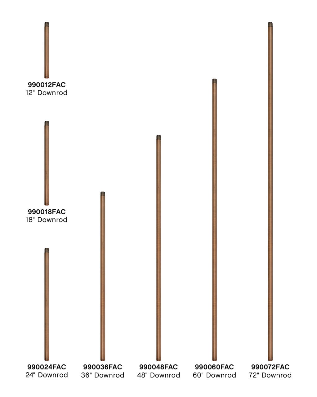 Hinkley 24" Downrod in Antique Copper