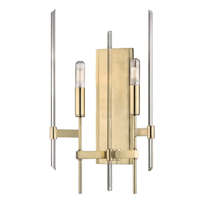 Hudson Valley Bari 2-Light 19" Wall Sconce in Aged Brass Hudson Valley Bari 2-Light 19" Wall Sconce in Aged Brass